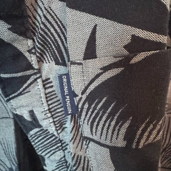 Penguin 70's Retro Indie Hawaiian Shirt Men's Button Down Blue Floral - Picture 8 of 11